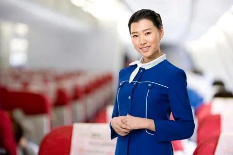 Smiling Flight Attendant Stock Photos