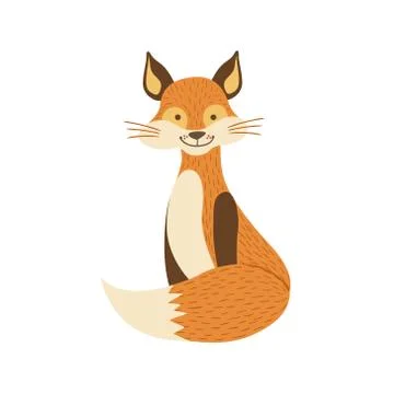 Smiling Fox Sitting Like Cat Illustrazione stock