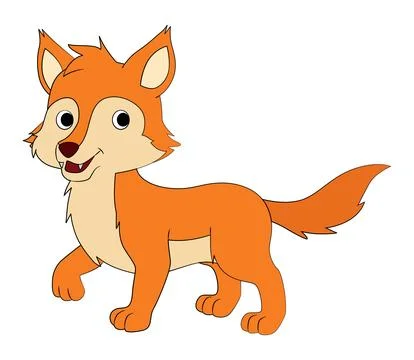 A smiling fox on white background Stock Illustration