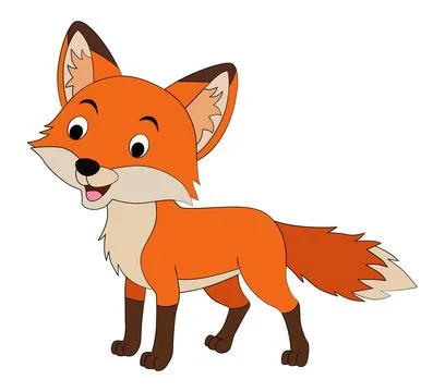 Smiling fox on white background Stock Illustration