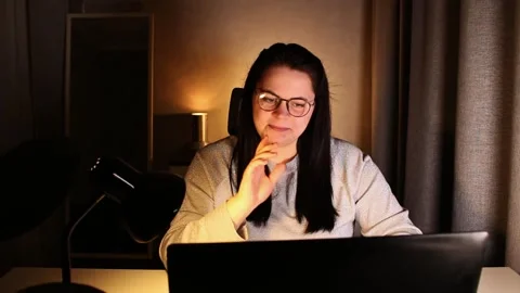 Smiling friendly female freelancer having online video call with client Stock Footage 307872029