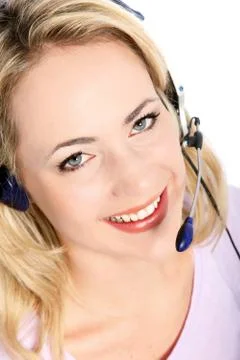 Smiling friendly receptionist Stock Photos