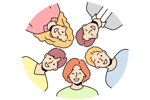 Smiling friends posing together 库存插图