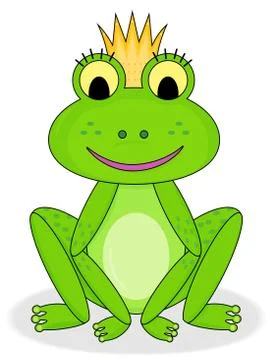 Smiling frog princess Stock Illustration
