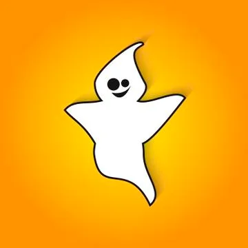 Smiling ghost scares in vector for Halloween Stock Illustration