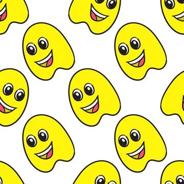 Smiling ghost yellow seamless pattern textile print. repeat pattern backgroun Stockillustratie