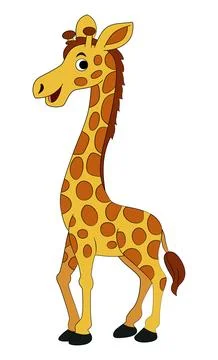 Smiling giraffe on white background Stock Illustration