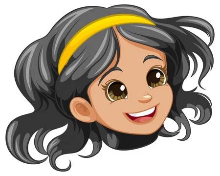 Smiling Girl with Fancy Head Accessory Stock Illustration