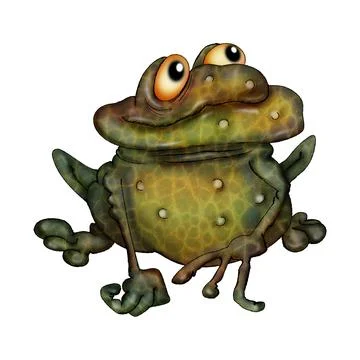 Smiling goggle-eyed toad. Illustration on white background. Stock Illustration