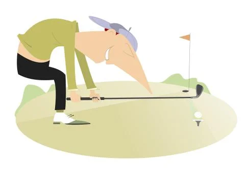 Smiling golfer Stock Illustration