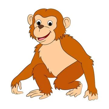 A smiling gorilla on white background Stock Illustration