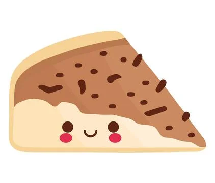 Smiling gourmet cake slice with chocolate Stock Illustration