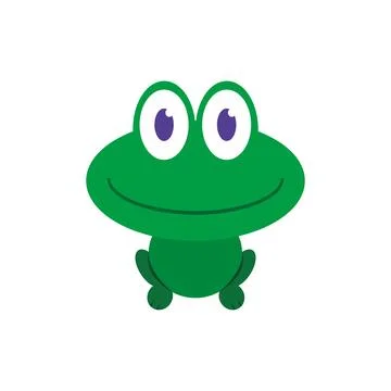 Smiling Green Frog Icon. Vector Illustrazione stock