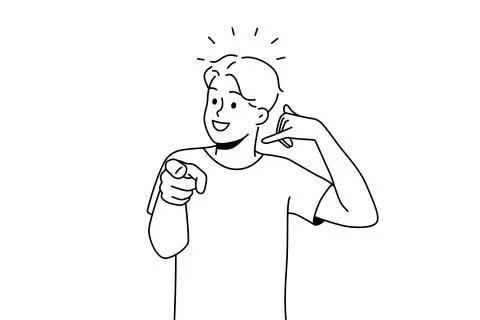 Smiling guy make callback gesture Stock Illustration