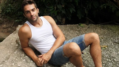 Smiling guy in vest Stock Footage 94106097