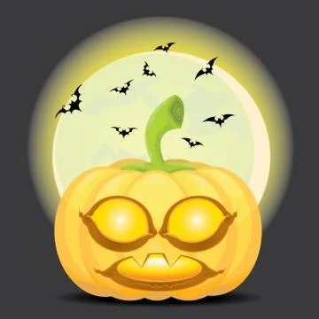 Smiling Halloween Pumpkin background 스톡 일러스트