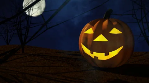Smiling Halloween Pumpkin Stock Footage 41357735