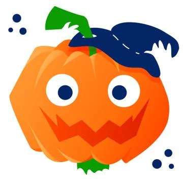 Smiling halloween pumpkin in hat. Stock Illustration