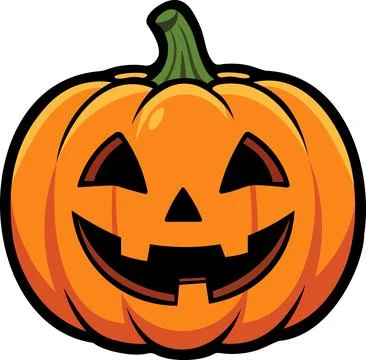 Smiling Halloween Pumpkin Jack Lantern Icon Stock Illustration