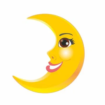 Smiling halv moon. Vector illustration. Stock Illustration