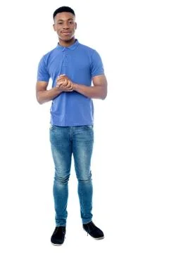 Smiling handsome african guy Stock Photos