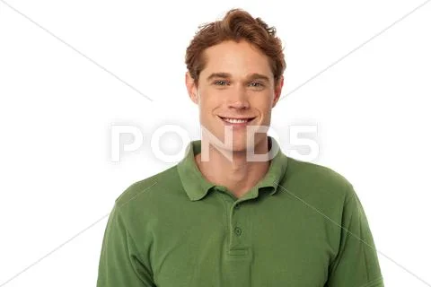 Smiling handsome guy isolated over white Stock Photos