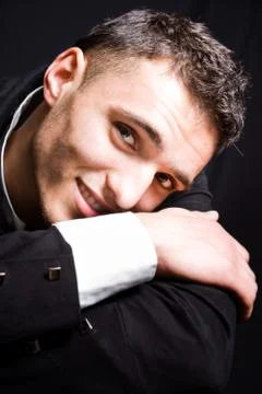 Smiling handsome man Stock Photos