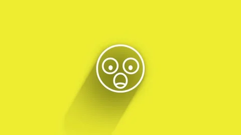 Smiling Happy Emoji Symbol While Shadow Passes All Around on Yellow Background Stockbeeldmateriaal 153799080