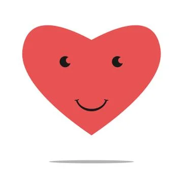 Smiling heart character Stock Illustration