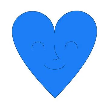 Smiling heart for user experience and emotions 2D cartoon object Stock Illustration