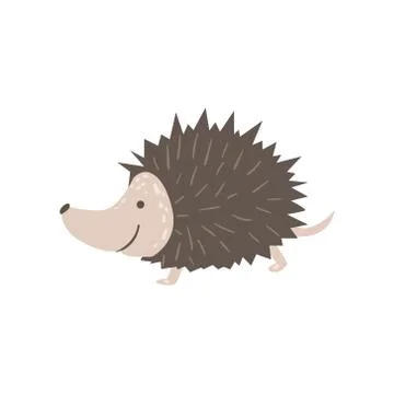 Smiling Hedgehog Running Stock Illustration