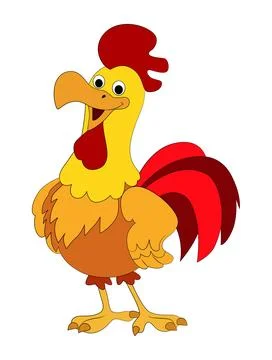 Smiling hen on white background Illustrazione stock