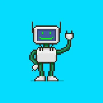 Smiling humanoid robot with a display instead of a face	 イラスト素材