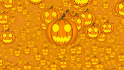 Smiling Jack o Lantern pumpkins pattern 動画素材 118361899