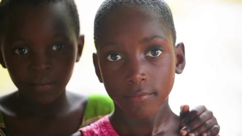Smiling kids looking at camera Stock Footage 77444227