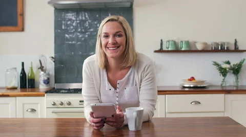 Smiling kitchen portrait Video stock 58280786