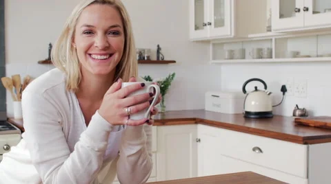 Smiling kitchen portrait Video stock 58280787