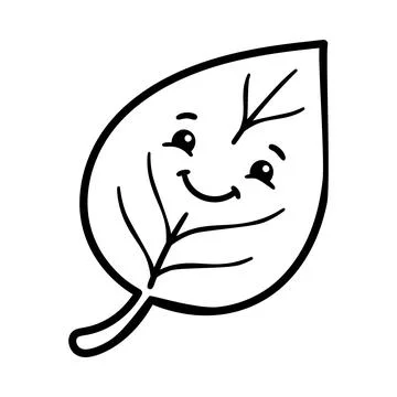 Smiling leaf character illustration on white background Stock Illustration