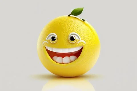 Smiling lemon cartoon Stock Illustration