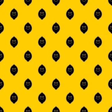 Smiling lemon fruit pattern vector Illustrazione stock