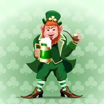 Smiling  leprechaun Stock Illustration