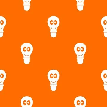 Smiling light bulb with eyes pattern seamless Illustrazione stock