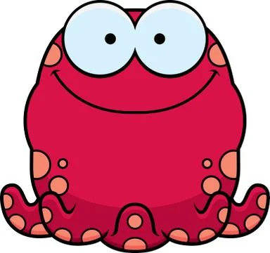 Smiling Little Octopus Stock Illustration