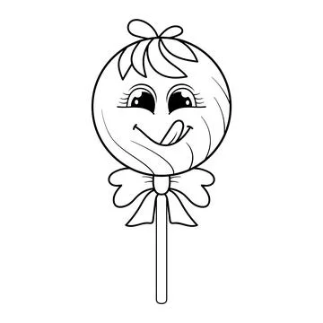 Smiling Lollipop with Bow Illustrazione stock