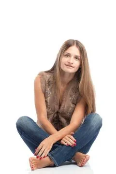 Smiling long-haired blonde Stock Photos