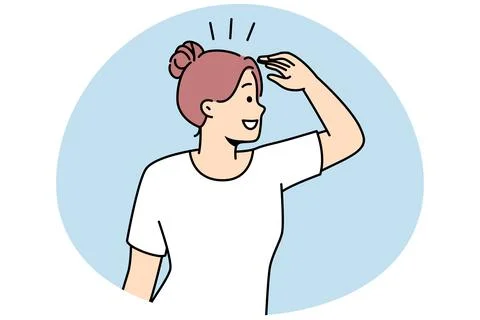 Smiling looking for bright future Stock Illustration