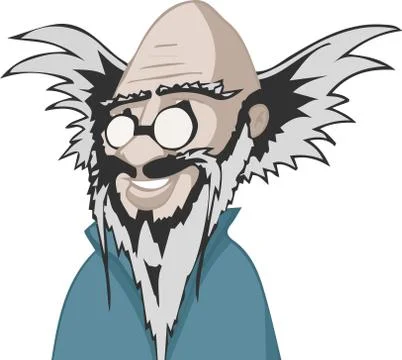Smiling mad professor Stock Illustration