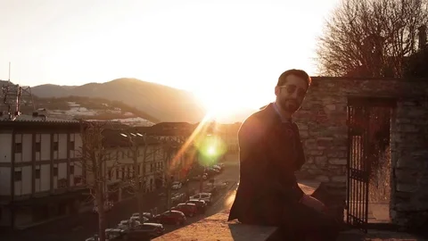 Smiling man and making thumbs up. Stock Footage 103455924