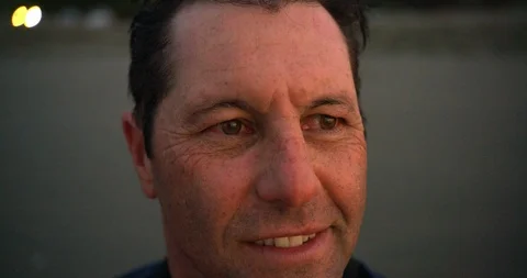 Smiling man on the beach. 스톡 동영상 88373480