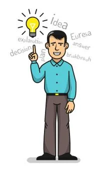 Smiling man came up with an idea Stock-Illustration